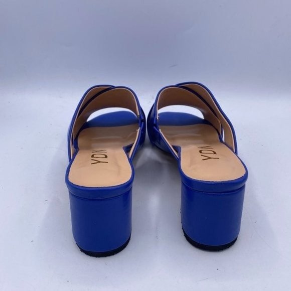 YDN Blue Cross Strap Block Heel Mules - Picture 6 of 11